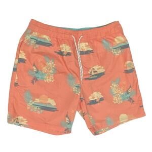 Goodfellow Men's Board Shorts Swim Trunks Size M Floral Vacation Pool Lined Pink